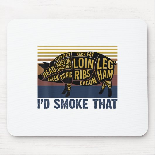 Id Smoke jenes Funny Barbecue Pig _1 Mousepad (Vorne)