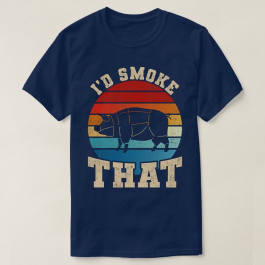 Id Smoke That Bacon Funny Quote Barbecue GRILLEN T-Shirt (Design vorne)