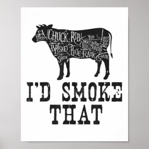 Id Smoke That Cow - Grillmasters Bekleidung für Gr Poster