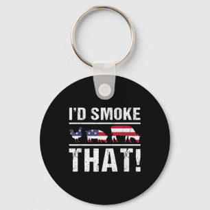 Id Smoke That Grillen American Flag - Drill Funny Schlüsselanhänger
