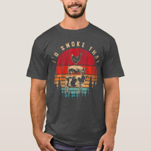 Id Smokehat Lustiges geräuchertes Fleisch BBQ Koch T-Shirt