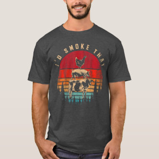 Id Smokehat Lustiges geräuchertes Fleisch BBQ Koch T-Shirt