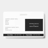 ID-Strichcode Mitarbeiter-Foto Modernes Minimal Sc Ausweis (Rückseite)