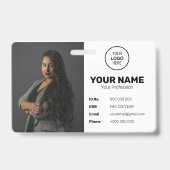 ID-Strichcode Mitarbeiter-Foto Modernes Minimal Sc Ausweis (Vorderseite)