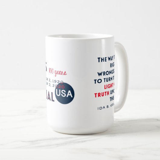 Ida B. 100 Jahre Jubiläum der Frauen Kaffeetasse (VorderseiteRechts)