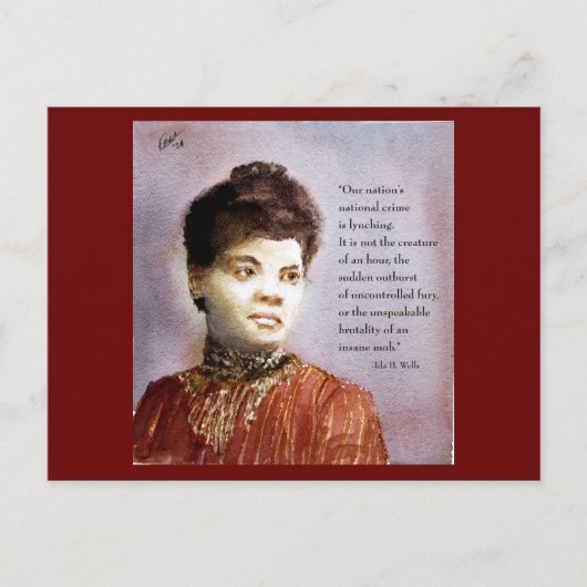 Ida B Wells & Zitat Aquarellmalerei Postkarte (Vorderseite)