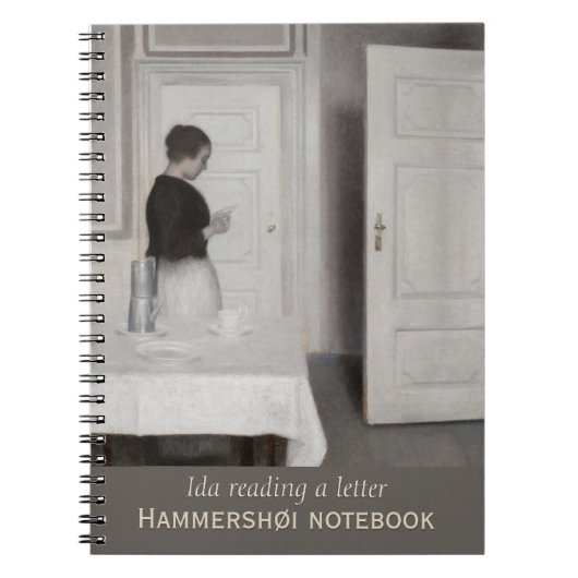 Ida liest einen Brief CC0700 Hammershøi Notebook Notizblock (Vorderseite)