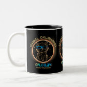 Idabel Oklahoma Total Solar Eclipse 2024 Cat Lover Zweifarbige Tasse (Links)