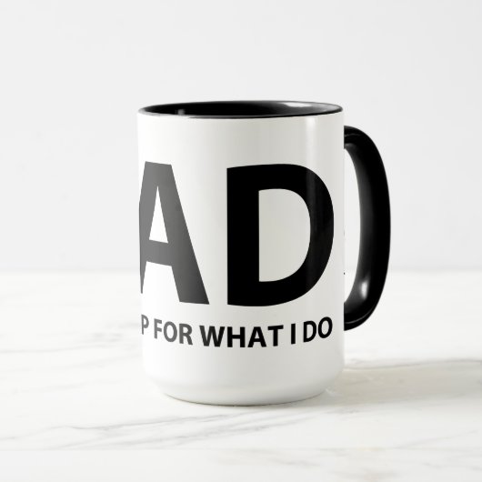 "iDAD" Tasse (VorderseiteRechts)