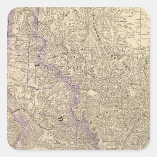 Idaho 3 quadratischer aufkleber (Vorderseite)