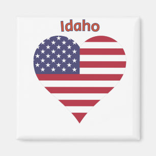Idaho American Flag Heart Magnet