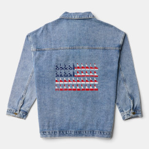 Idaho Amerikanische Flagge Gott segne die USA Vint Jeansjacke