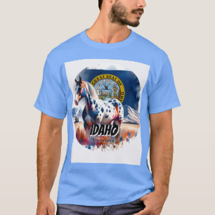 Idaho Appaloosa Pferd Staatstier Aquarell Kunst T-Shirt