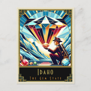 Idaho   Art Deco Postkarte