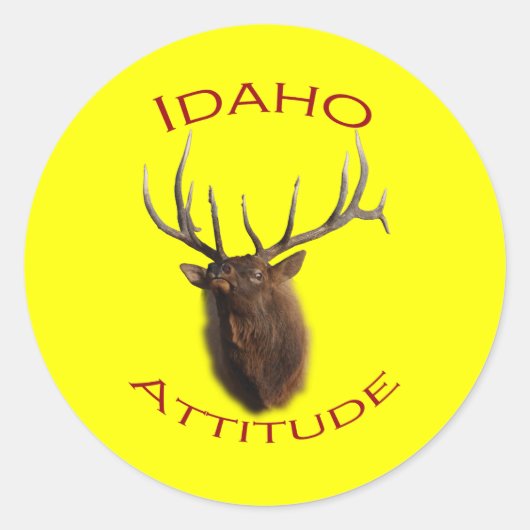 Idaho Attitude Runder Aufkleber (Vorderseite)