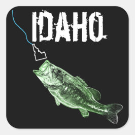 IDAHO BASS - HIER FISCHEREI - STREKENDE IDAHO QUADRATISCHER AUFKLEBER
