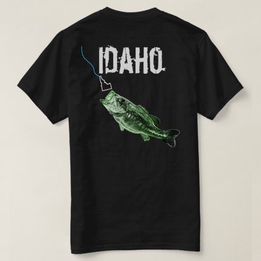 IDAHO BASS - HIER FISCHEREI - STREKENDE IDAHO T-Shirt (Design Rückseite)