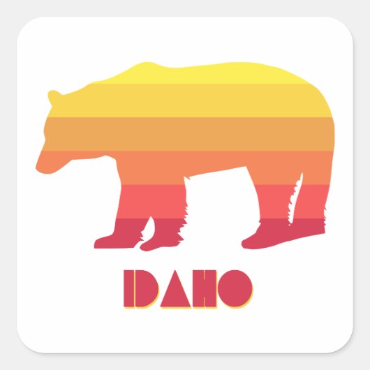 Idaho Bear Quadratischer Aufkleber (Vorderseite)