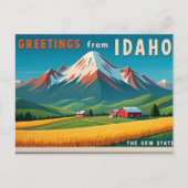 Idaho Berglandschaft Vintag Printmedien Feiertagspostkarte (Vorderseite)