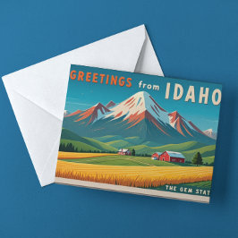 Idaho Berglandschaft Vintag Printmedien Feiertagspostkarte