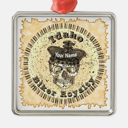 Idaho Biker Ornament Aus Metall (Vorne)