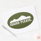 Idaho Bitte Ovaler Aufkleber (Umschlag)