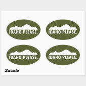 Idaho Bitte Ovaler Aufkleber (Blatt)