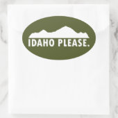 Idaho Bitte Ovaler Aufkleber (Tasche)