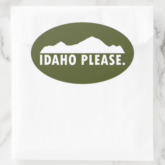 Idaho Bitte Ovaler Aufkleber (Tasche)
