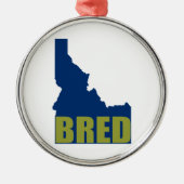 Idaho Bred Silbernes Ornament (Vorne)