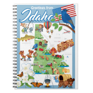 Idaho-Cartoon-Karte Notizblock
