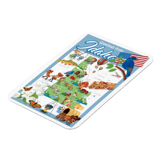 Idaho Cartoon Map Magnet (Linke Seite)