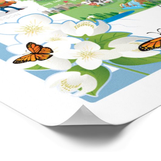 Idaho Cartoon Map Poster (Ecke)