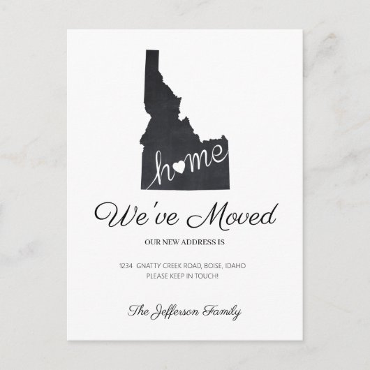 Idaho Chalkboard Staat Karte Modern Postkarte (Vorderseite)