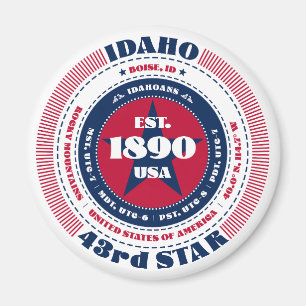 Idaho Circle Typografy Souvenir Magnet