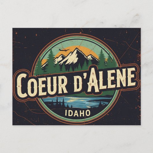 Idaho Coeur d'Alene Grunge erschüttert Postkarte (Vorderseite)
