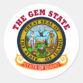 IDAHO CROSSROADS STAAT FLAG RUNDER AUFKLEBER (Vorderseite)