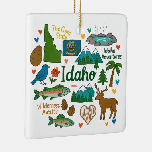 Idaho Custom Family Trip Weihnachten bewahren Keramikornament (Rechts)