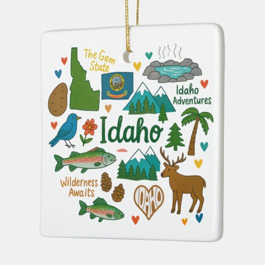 Idaho Custom Family Trip Weihnachten bewahren Keramikornament (Links)
