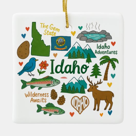Idaho Custom Family Trip Weihnachten bewahren Keramikornament (Vorderseite)