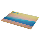 Idaho - Cyan und Lachs Sunset Schneidebrett (Ecke)
