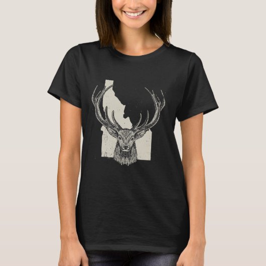 Idaho Deer Jagd Idaho Hirschberg T-Shirt (Vorderseite)