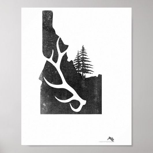 Idaho-Elchjäger mit abgefallenem Geweih Poster (Vorne)