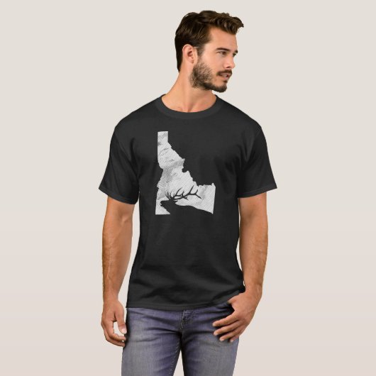 Idaho Elk Junting Print auf der Rückseite T-Shirt (Vorne ganz)