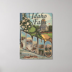 Idaho-Fälle, Idaho - große Buchstabe-Szenen Leinwanddruck