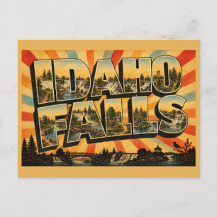 Idaho Falls Fluss Wasserfall Grünzug Garten Kunst Postkarte