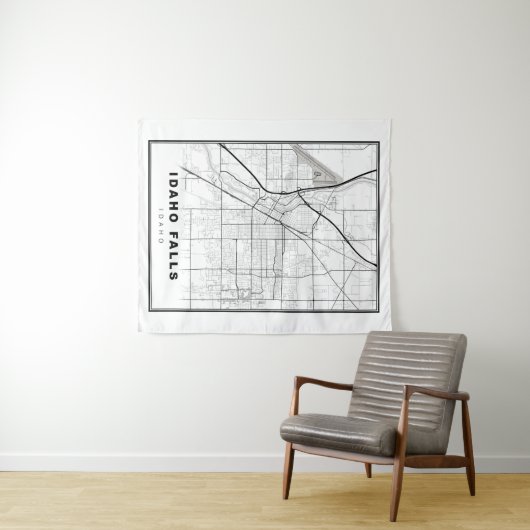 Idaho Falls Map Wandteppich (Beispiel (Horizontal))