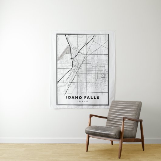 Idaho Falls Map Wandteppich (Beispiel)
