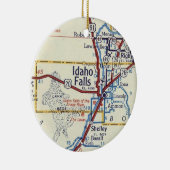 Idaho Falls Vintag Map Keramik Ornament (Rechts)