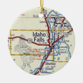 Idaho Falls Vintag Map Keramik Ornament (Vorne)